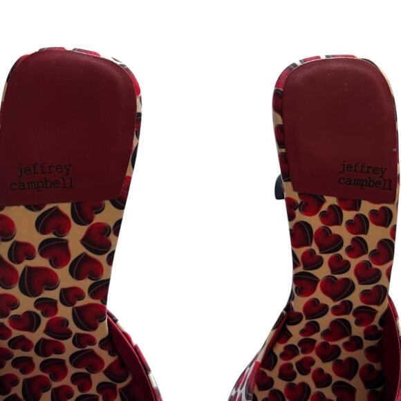 Jeffrey Campbell Sweets Slide Heeled Sandal In Red Hearts Size 9.5 - Picture 6 of 10